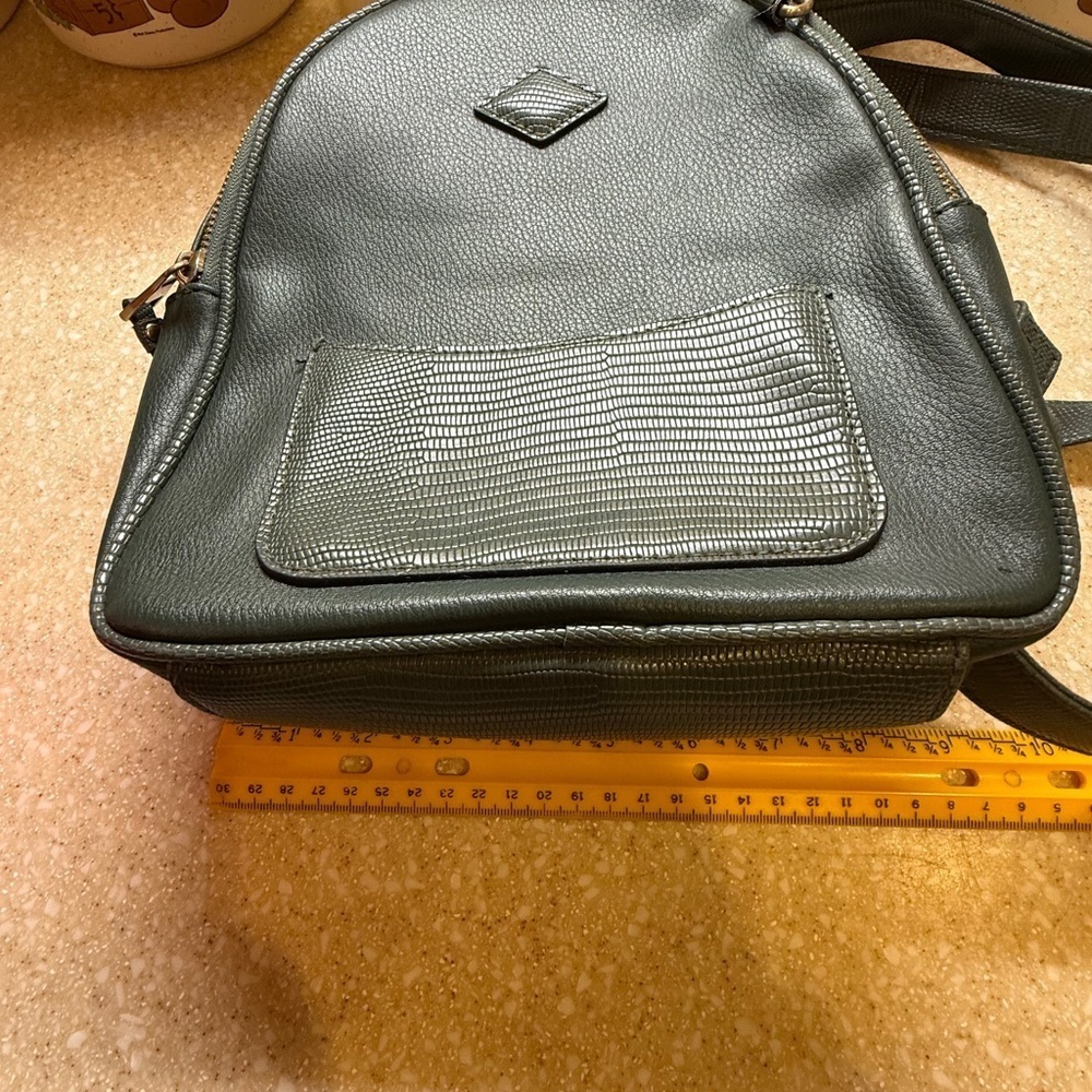 Olive Green Mini Backpack Women’s Bag Purse - Picture 9 of 13